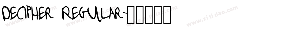 Decipher Regular字体转换